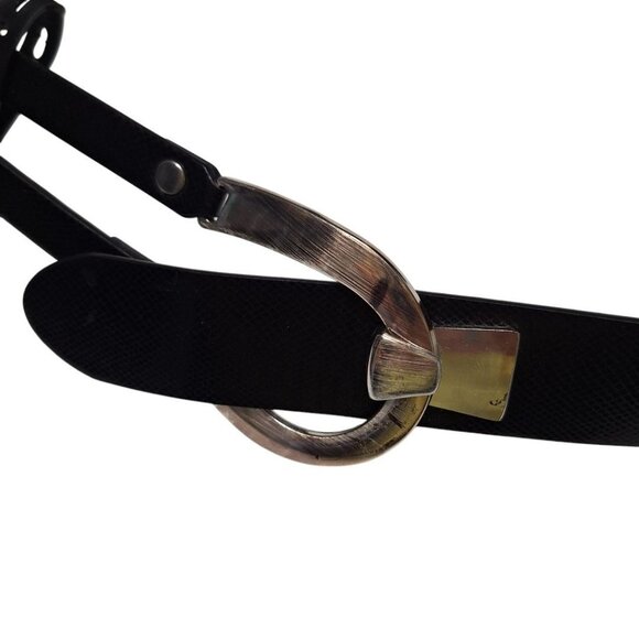 Christopher Banks Belt Black Silver Accent Adjustable Large Extra Large - Picture 2 of 7